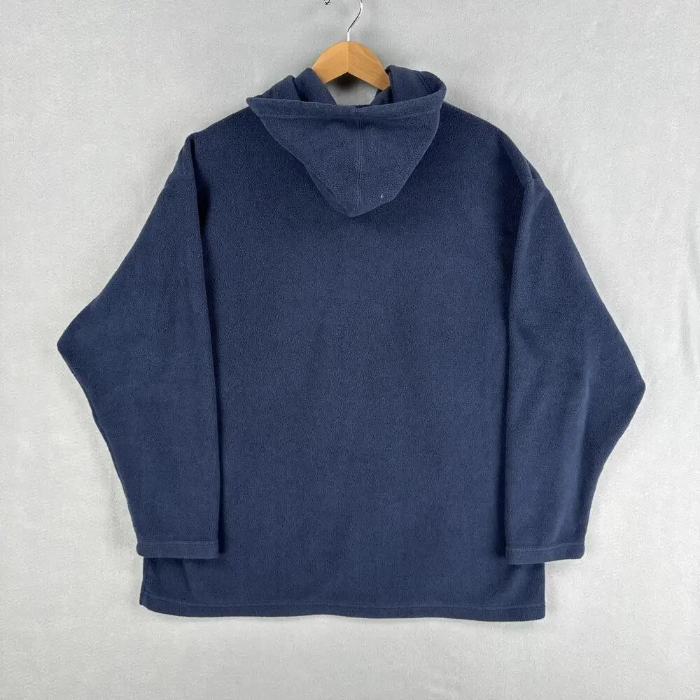 Vintage Nike Hoodie Mens XL Navy Blue Fleece Pullover Kangaroo Pocket Sweatshirt